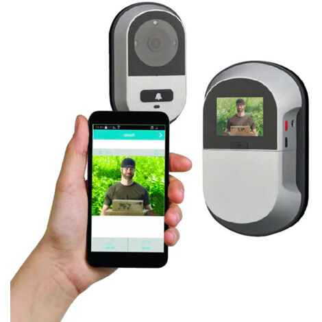 Thirard – Judas connecté avec caméra WiFi – Écran LCD 2.0' – Vision nocturne infrarouge – Compatible portes 38 à 110 mm (1/5)