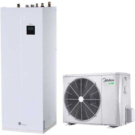 Pompe a chaleur bibloc monophasé air eau réversible MIDEA avec ballon ECS intégré 240L