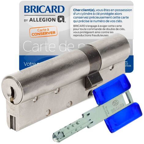 Cylindre serrure 30 x 60 mm CHIFRAL S2 A2P 1 debrayable 4 clés et carte BRICARD (1/5)