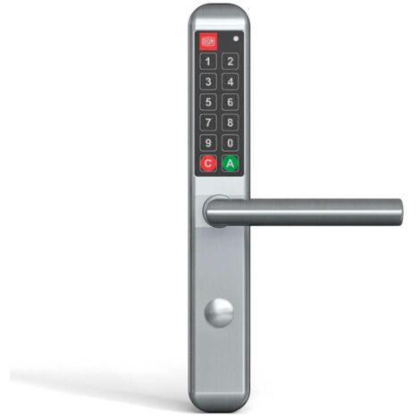 Poignée électronique à code Easykey DOM serrure inox porte intérieure sans clé entraxe 70 mm (1/5)