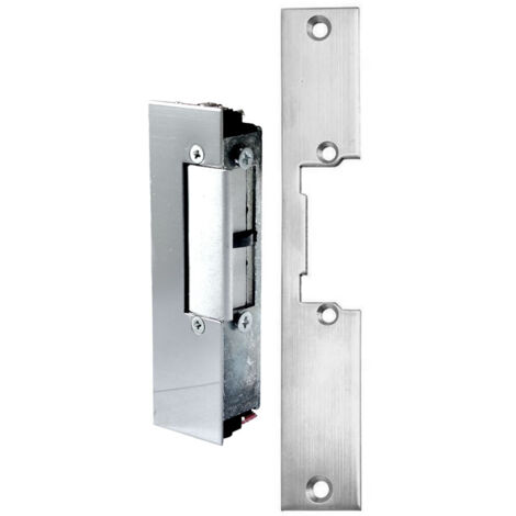 Gache électrique à émission micro contact tetière 12V 107 mm Beugnot 500 à encastrer réversible (1/5)