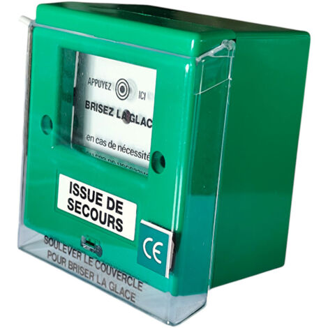 Boitier Bris De Glace Vert 2 Contacts ExiDOM 400 D clencheur Manuel boitier-bris-de-glace-vert-2-contacts-exidom-400-d-clencheur-manuel
