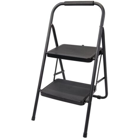 Silverline – Escabeau pliable en acier 2 marches antidérapantes 47 cm – Capacité 150 kg – Système de verrouillage de sécurité – 226092