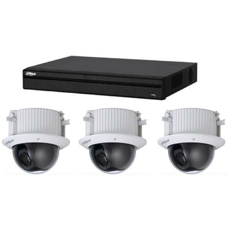 Kit Vidéosurveillance Enregistreur DVR 2 ports HDMI et 3 Caméras Dôme Analogiques HDCVI (1/3)