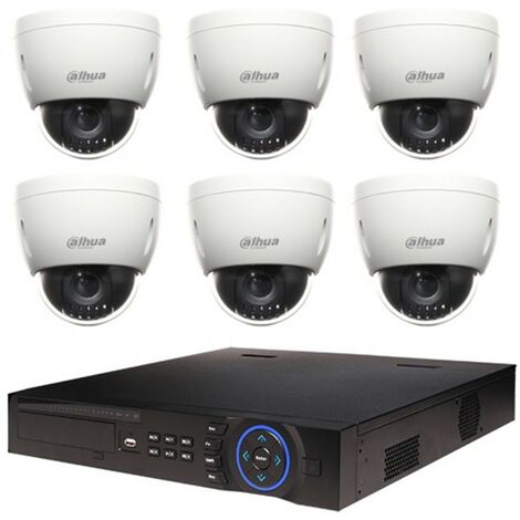Dahua – Kit de vidéosurveillance 6 caméras dôme HDCVI – Enregistreur DVR 16 chaînes – Résolution 1080p – Installation intérieure (1/3)