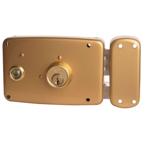 Serrure applique horizontale à fouillot 9mm – Tirant droit – Entraxe 60mm – Pêne demi-tour à équerre – Coffre 140x95mm – Ucem