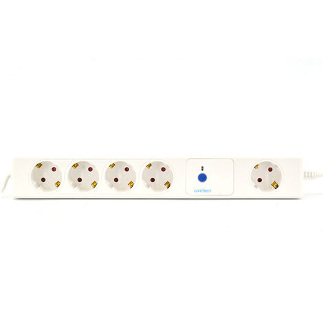 Avidsen – Multiprise coupe veille 5 prises commandées – Câble 1,30 m – Puissance 3680W – Interrupteur déporté pour gestion facile (1/4)