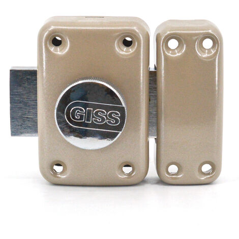 Verrou de sécurité a bouton et cylindre pour porte d'entrée GISS Dimension  - 45 mm