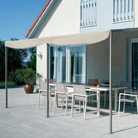 Tonnelle adossée 4x3m en acier – Toile taupe 300g/m² – Montage facile – Protection solaire pour salon de jardin