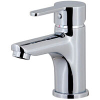 Robinet de salle de bain mitigeur lavabo chromé poignée métal design