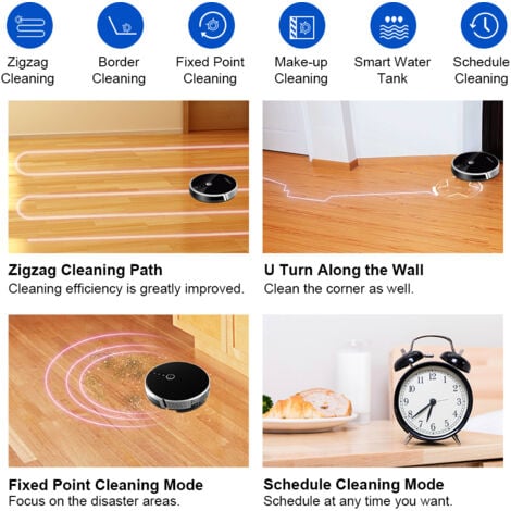 Robot Aspirapolvere Liectroux C30B, Aspirazione 6500Pa, WiFi App e controllo vocale, Ricarica automatica, Funziona con Alexa e Google Assistant, 5 ANNI DI GARANZIA