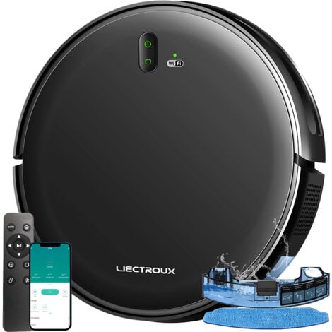 Robot Lavapavimenti Aspirapolvere Liectroux L200, Mappatura intelligente, App WiFi e controllo vocale, Aspirazione 4000Pa, Motore brushless, Funziona con Alexa e Google Assistant, Ideale per peli di a