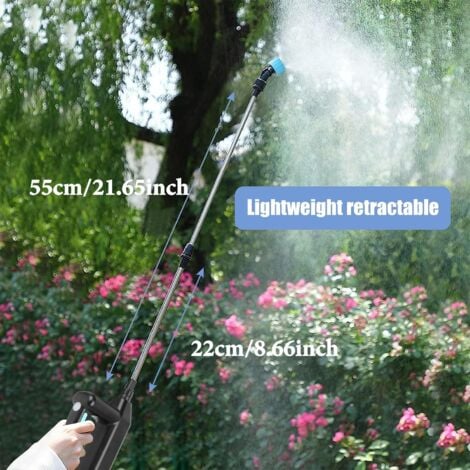 Pulverisateur de Jardin Electrique, Pulverisateur Electrique Toiture, Pulverisateur Lance Telescopique, Pulverisateur a Pression avec 3 Buses et Tuyaux de 8M pour Arrosage, Désherbage