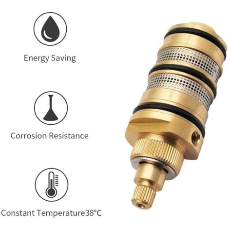 Mitigeur Thermostatique Mitigeur de Douche en Laiton Mitigeur Robinets de Vanne Sortie à 1 voie Mélange d'eau Froide et Chaude fixé au mur