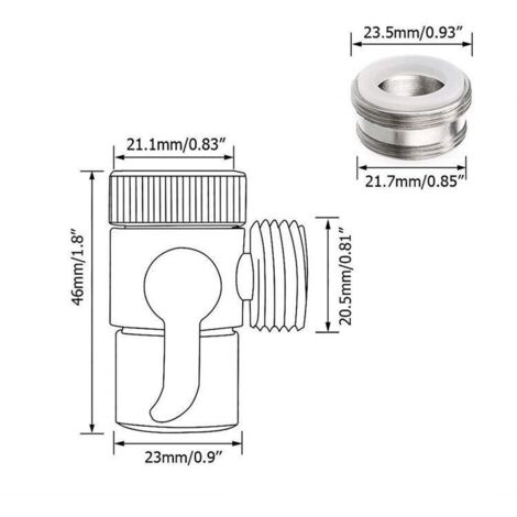 Minnhua 3-Wege Ventil 1/2 Zoll Messing - Duschumschaltventil Verchromt Für Bad & Küche