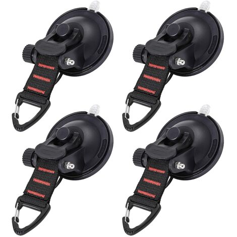 Oiieco Saugnapf Haken Set - 4 Stück Extra Stark | Camping, Wohnmobil, Auto, Markisen Befestigung