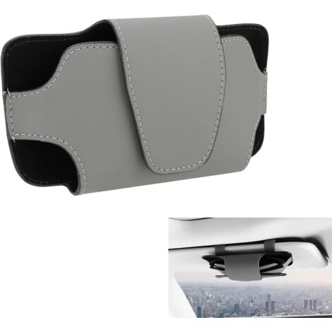 Produktbild von Brillenhalterung Auto Brillenhalter Für Auto Sonnenblende, 2 Stück Leder Sonnenbrillenhalterung Auto