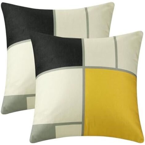 Set Mit 2 Quadratischen Kissenbezügen – 30,5 X 50,8 Cm, Baumwoll-Leinen, Mit Pfotenabdruck-Design | Retro Braun