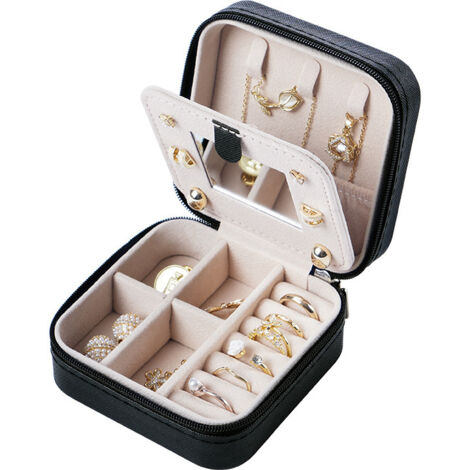 Große Schmuckschatulle Aus Massivholz - Schmuckkasten Mit Schubladen Und Spiegel Für Frauen