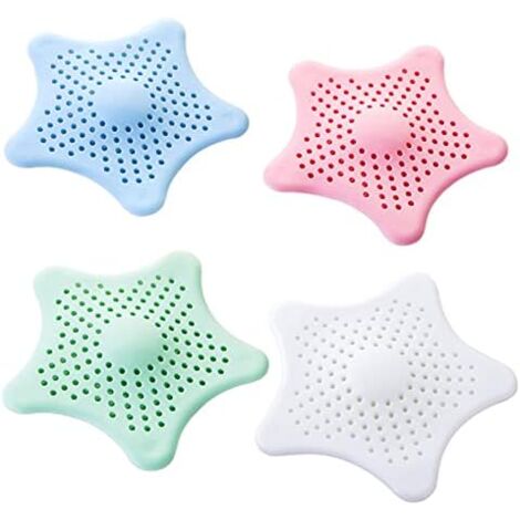 Cabilock 6er Set Silikon Badewannen Stöpsel Mit Stern-Design - Bunte Abflussstopper Für Babybadewanne Und Waschbecken