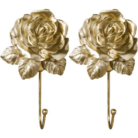 UKCOCO U-förmige Metallhaken 2 Stück - Gold, Zinklegierung | Für Deckenbefestigung & Absperrseile