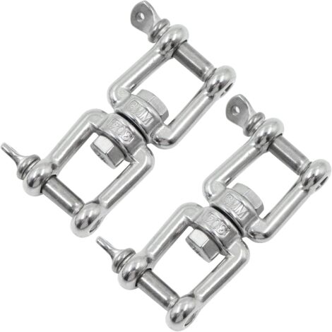 Produktbild von 2x 304 Edelstahl M8 Backenauge – 360° Drehbarer Schäkel, Traglast 470 Kg, Rostfrei