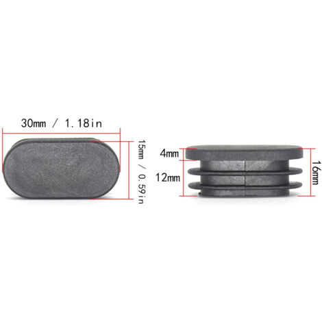 CCYKXA Plastic End Caps for Tubes Furniture Legs Oval End Caps for Plastic Chair Legs Oval Pipe Plug for Furniture Legs Trampoline Cabinet Chair 20pcs (15x30mm)