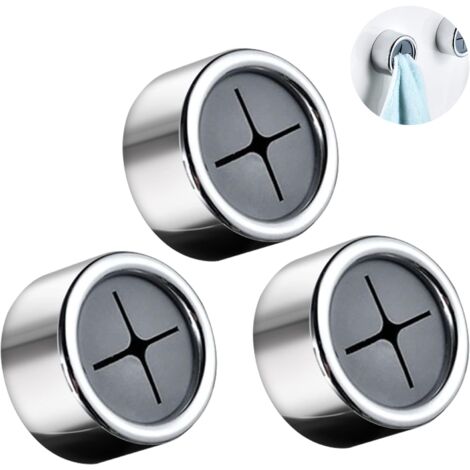 CCYKXA 3 Pieces Self Adhesive Round Towel Hooks for Bathroom, Kitchen ...