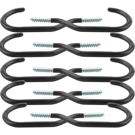 CCYKXA 10pcs Bike Hooks, Wall Mounted Bike Rack, Heavy Duty Ceiling Hook for Garage Organization, Shed, Garden, Storage, Plastic Coated Bolts Ceiling/Wall Mounted (Black)