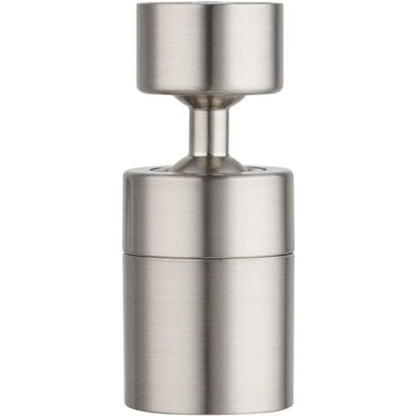 CCYKXA Kitchen Faucet Aerator 2 Modes Filter Adapter Water Saver with 5 Adapters (80 Degree Angle Swivel-22 Female Thread-Brushed Nickel)