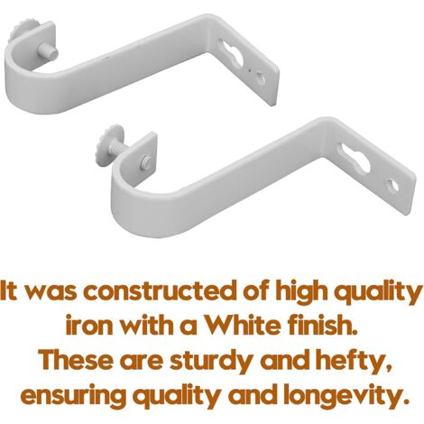CCYKXA 4 Pack 1" Curtain Rod Ceiling Mount Brackets White