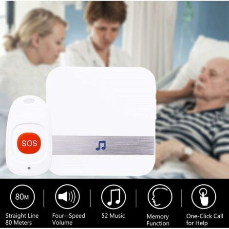 CCYKXA Home Alarm Wireless Alarm Elderly Patient Personal Alarm System Plug Version & Emergency Call Button Pager Alarm (1 to 1)