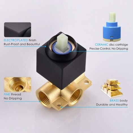 CCYKXA Black Bathroom Wall Mounted Faucet Wall Mounted Sink Mixer Tap Brass Wall Mounted Waterfall Faucet