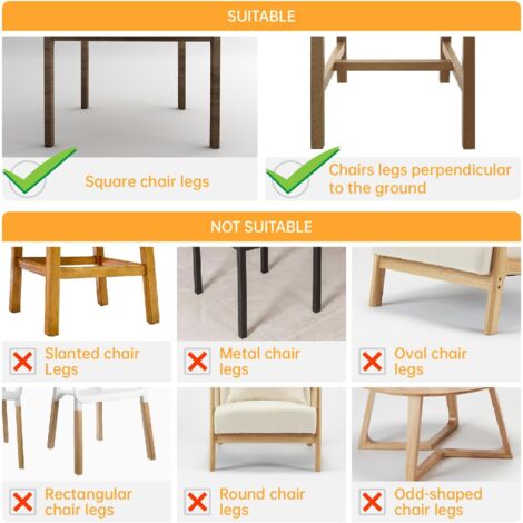 CCYKXA 16Pcs Chair Leg Protectors, Clear Silicone Square Chair Leg Caps with Felt Pads and Metal Gasket, for Hardwood Floors (Square 19-23mm)