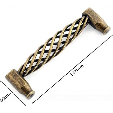 CCYKXA 4X Vintage Hollow Kitchen Door Handles with Screws Knobs for Furniture Cabinets Dressers - Bronze/128mm