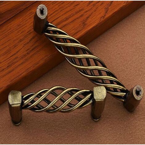 CCYKXA 4X Vintage Hollow Kitchen Door Handles with Screws Knobs for Furniture Cabinets Dressers - Bronze/128mm