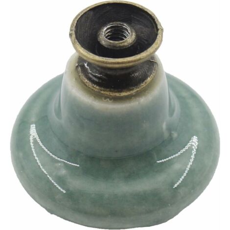 CCYKXA 10Pcs Ceramic Knobs Decorative Drawer Pulls(Green) Cabinet Dresser Shelf Pull Handle Furniture Decorative Pull Tool with Mounting Screws
