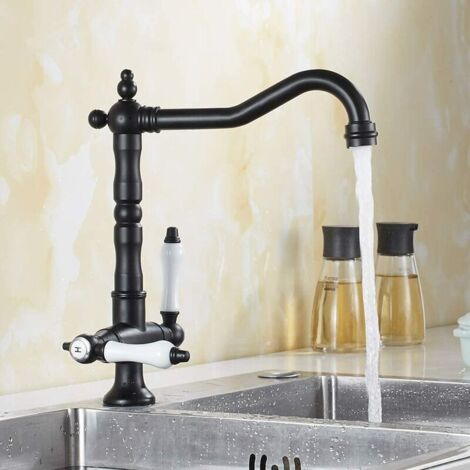 CCYKXA Vintage Kitchen Mixer Tap Retro Sink Faucet 2 Handles Adjustable ...