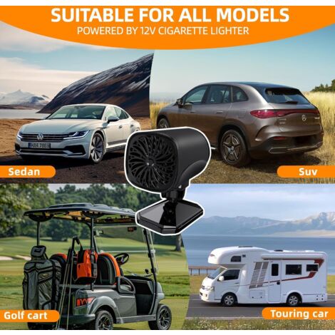 CCYKXA 2 in 1 Car Heater, Portable 12V 150W Car Heater Defroster Fast Heating 360° Adjustable with Air Purification and Cigarette Lighter for All Vehicles Heater