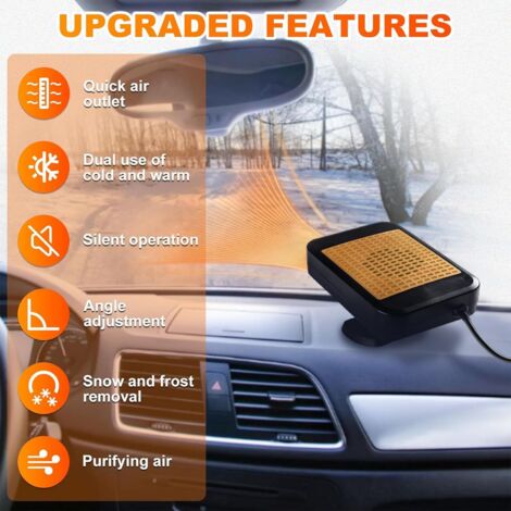 CCYKXA 12V 200W Car Heater, Portable Car Heater, Car Heater Defroster with 2 in 1 Fast Heating and Cooling Function for Car Defrosting