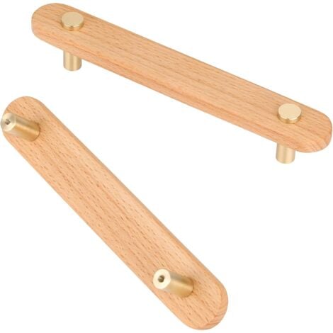 CCYKXA Wooden Cabinet Handles,6pcs Furniture Handle Wooden Handle-Wooden Cabinet Handles Wooden Kitchen Furniture Handle Center Distance 96mm