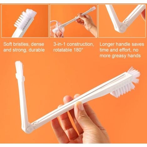 CCYKXAA Multi-Purpose Bottle Brush - 3 Pack Bottle and Straw Brushes, Crevice Brush, for Home, Kitchen and Bathroom