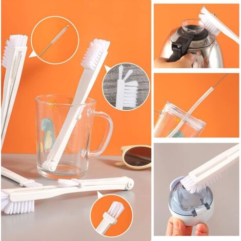 CCYKXAA Multi-Purpose Bottle Brush - 3 Pack Bottle and Straw Brushes, Crevice Brush, for Home, Kitchen and Bathroom