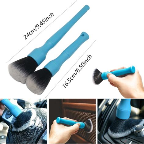CCYKXA Car Detailing Brush Car Exterior Cleaning Brush Car Detailing Brush and Brush Kit for Car Motorcycle Automotive Cleaning Wheels, Dashboard, Interior, Exterior, Leather