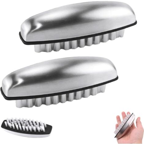 CCYKXA 2 Pieces Hand Brush Stainless Steel Nail Brush Cleaning Brush for Cleaning Nails and Hands, Vegetables, Fruits