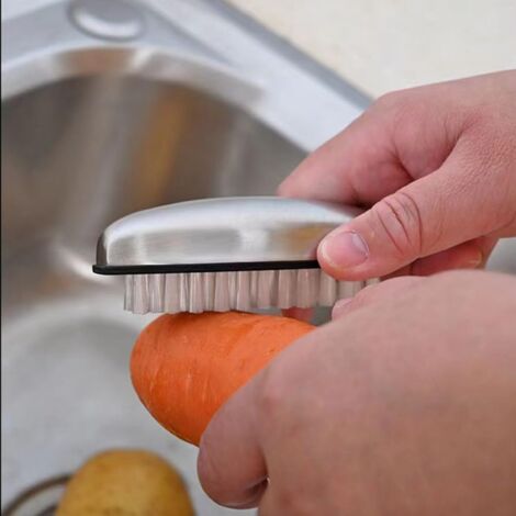 CCYKXA 2 Pieces Hand Brush Stainless Steel Nail Brush Cleaning Brush for Cleaning Nails and Hands, Vegetables, Fruits