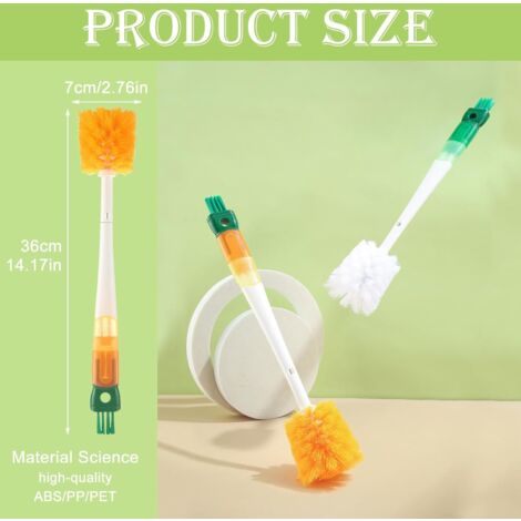 CCYKXAA 2 Pack Bottle Brush, 5 in 1 Multifunctional Bottle Brush, Baby Bottle Brush, Cup Lid Cleaning Brush, Straw Brush, Baby Bottle Brush, Bottle Swab