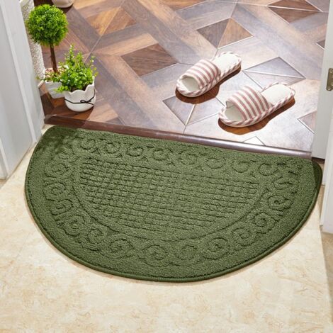 CCYKXA (Green,40  60cm).Half Round Door Mat,Treer Soft Non-Slip Indoor Entrance Rug Washable Doormat for Kitchen Entrance,Hallway,Outdoor Entryway