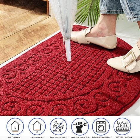 CCYKXA (Green,40  60cm).Half Round Door Mat,Treer Soft Non-Slip Indoor Entrance Rug Washable Doormat for Kitchen Entrance,Hallway,Outdoor Entryway