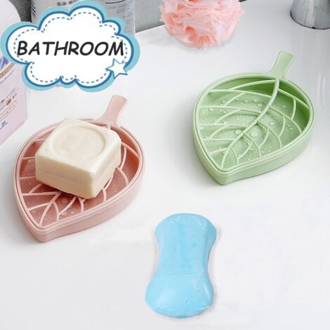CCYKXA (Pink,Green)2 Pieces Bathroom Soap Dish, Practical Soap Box, Plastic Soap Box, Easy Cleaning Soap Holder, Solid Soap Holder for Home, Kitchen, Travel, Camping